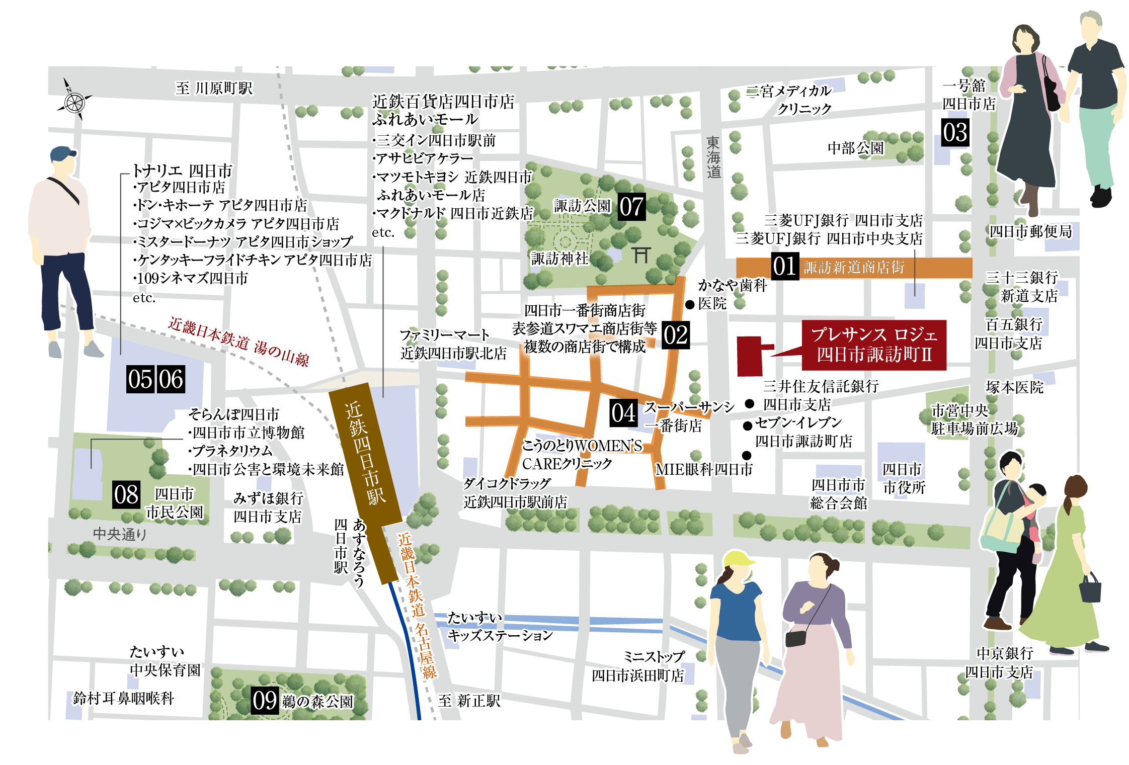 四日市 MAP（お子さまのいるファミリー）